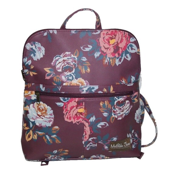 Matilda Jane Plum Perfect Vegan Leather Floral Trunk  display picture 3
